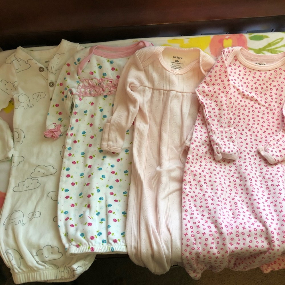 Newborn baby girl bundle lot sleepers sleep gown